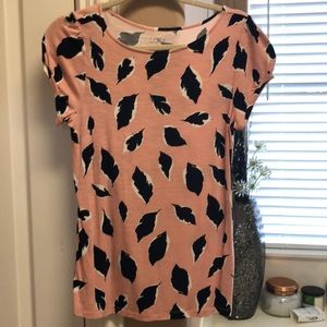 LOFT pink leaf shirt